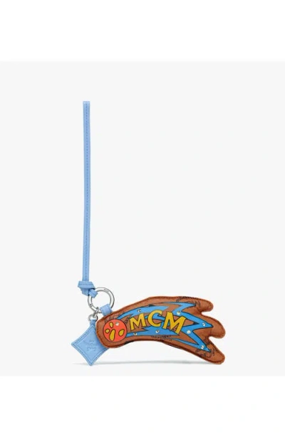 Mcm Aren Celestial Charm In Monogram Recycled Nylon In Brown