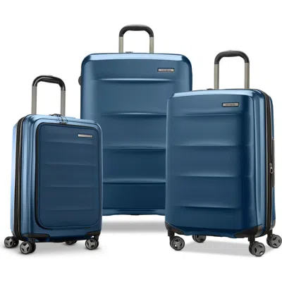 Samsonite Octiv 3-piece Set (pro Front Pocket 20/24/28) Hardside Spinner In Blue