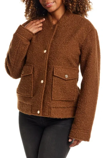 Gallery Bouclé Jacket In Brown