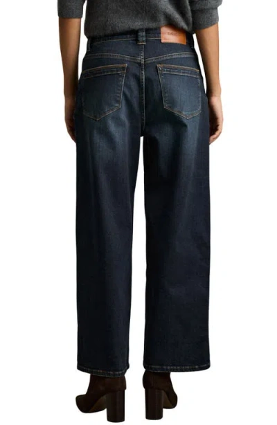 Reiss Heather Wide-leg Stretch Cotton Jeans In Blue