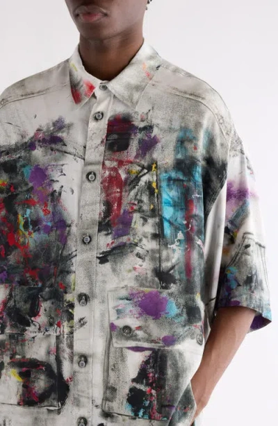 Acne Studios Setar Ss Viscose Printed Painter Decorat In Multi