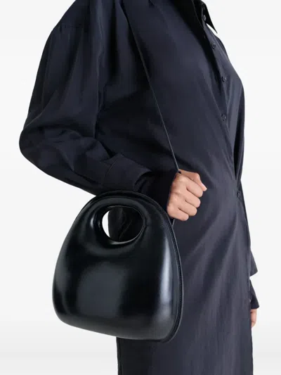 Lemaire Egg Leather Shoulder Bag In Black