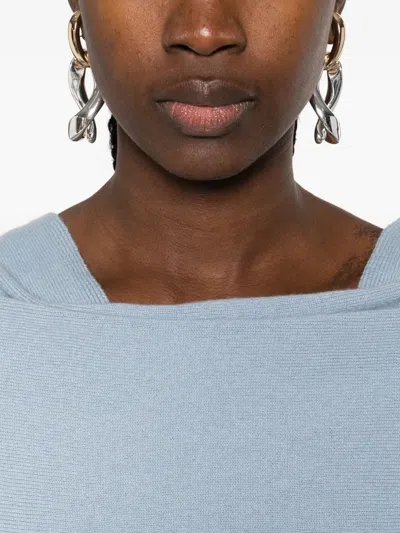 Eric Bompard Cowl-neck Cashmere Short Poncho In Blue