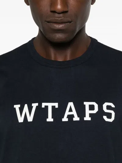 Wtaps Academy 01 Logo T-shirt In Blue
