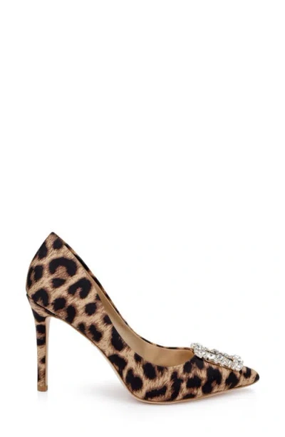Badgley Mischka Collection Cher Crystal Embellished Pump In Animal Print