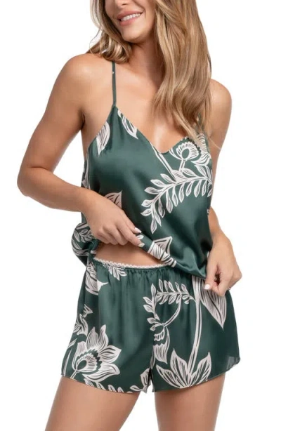 Midnight Bakery Elowyn Women's Printed Cami Tap Set In Green
