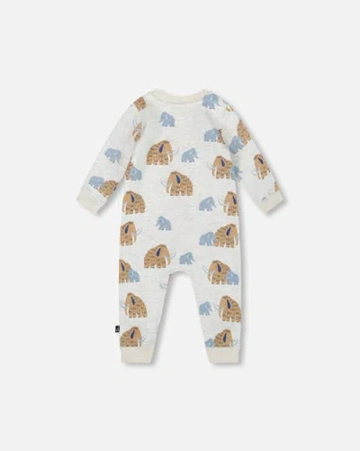 Deux Par Deux One-piece Fleece Romper Mammoth In Neutral