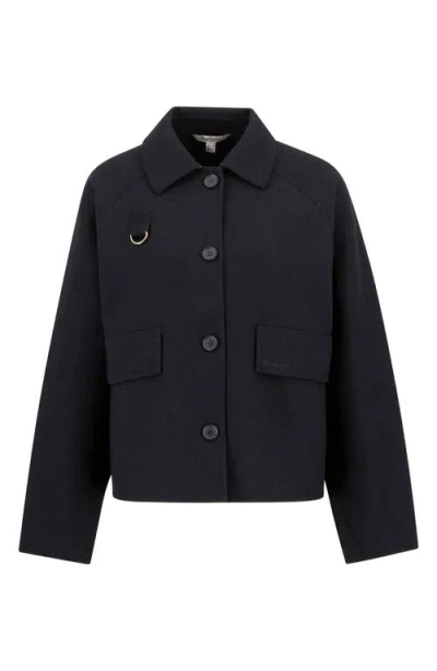 Barbour Leonie Wool Blend Overshirt In Burgundy