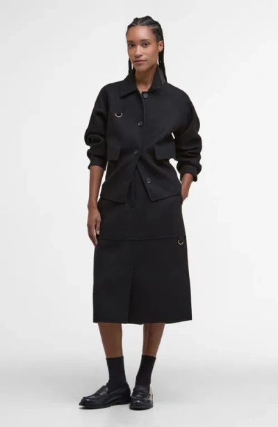 Barbour Leonie Wool Blend Overshirt In Burgundy