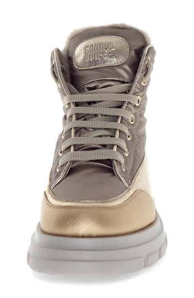 Candice Cooper Chado Genuine Shearling Lined Hiking Boot In Silver