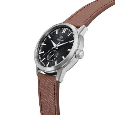 Heritor Automatic Argento Leather-band Watch In Brown