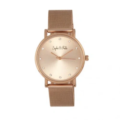 Sophie And Freda Savannah Mesh Bracelet Watch With Swarovski Crystals In Brown