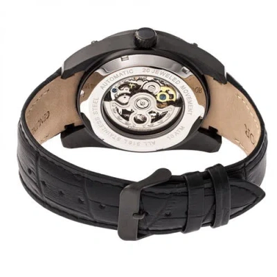 Heritor Automatic Daniels Semi-skeleton Leather-band Watch In Black