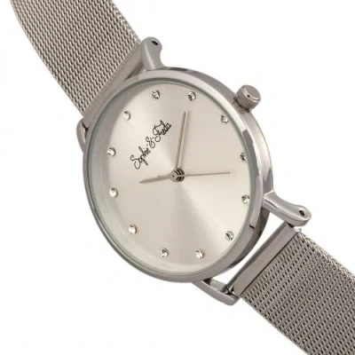 Sophie And Freda Savannah Mesh Bracelet Watch With Swarovski Crystals In Silver