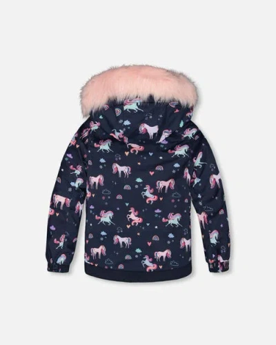 Deux Par Deux Girl Two-piece Play Snowsuit With Jacket And Solid Pant In Pink