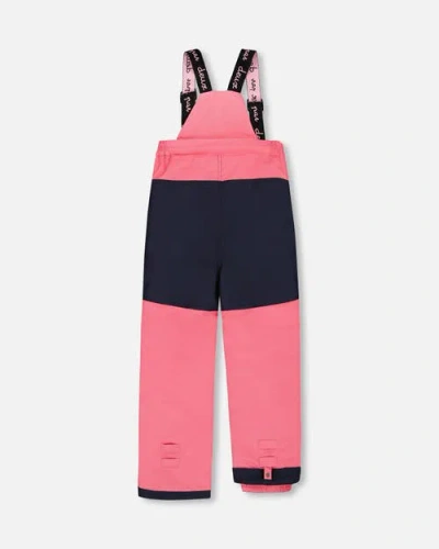 Deux Par Deux Girl Two-piece Play Snowsuit With Jacket And Solid Pant In Pink