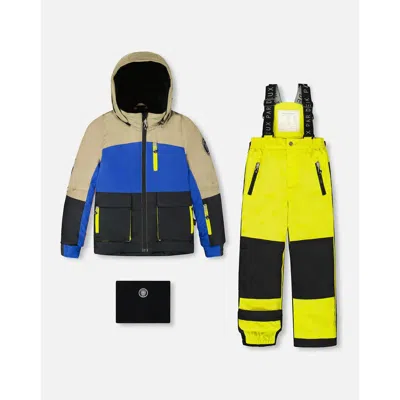 Deux Par Deux Boy Two-piece Play Snowsuit In Multi