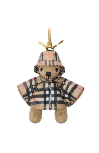 Burberry Thomas Bear Check-pattern Keyring In Brown