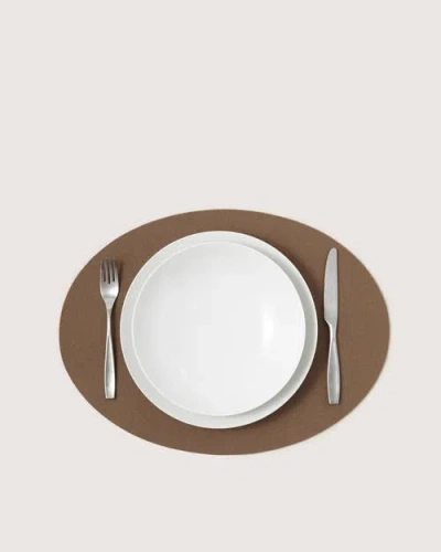 Graf & Lantz Graf Lantz Merino Wool Oval Placemat In Brown