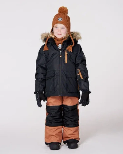 Deux Par Deux Two-piece Play Snowsuit With Contrast Jacket In Multi