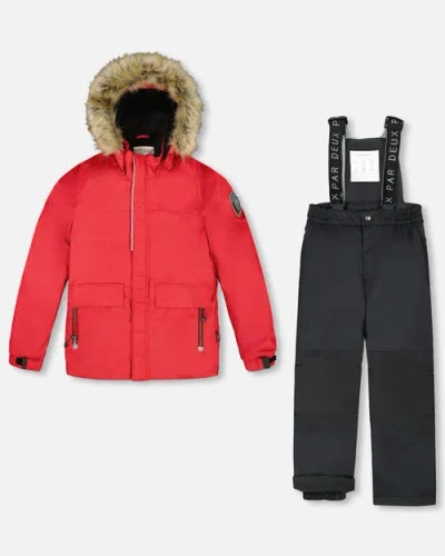 Deux Par Deux Boy Two-piece Discover Snowsuit In Multi