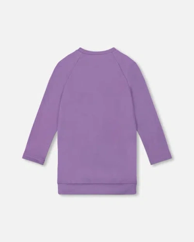 Deux Par Deux Super Softtunic Tee With Graphic In Purple