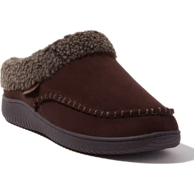Dearfoams Marshall Microsuede Moccasin Toe Clog Slipper In Brown