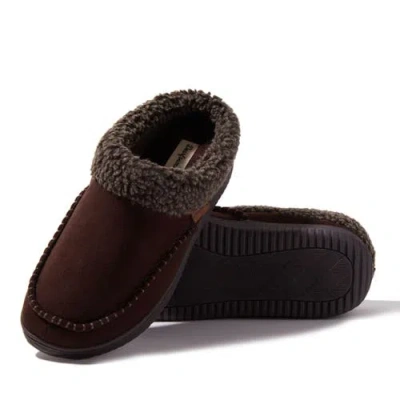 Dearfoams Marshall Microsuede Moccasin Toe Clog Slipper In Brown