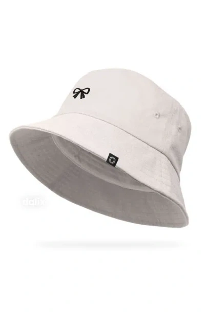 Dalix Bow Bucket Hat In White
