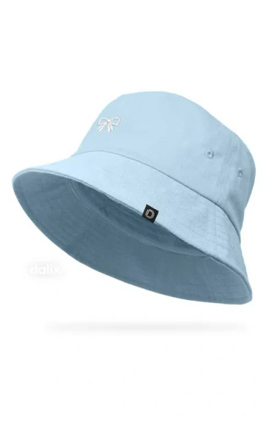 Dalix Bow Bucket Hat In Blue