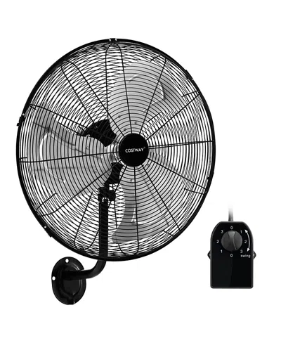 Costway 21 Wall Mount Meta Industrial Fan With 3 Speed Oscillating In Black