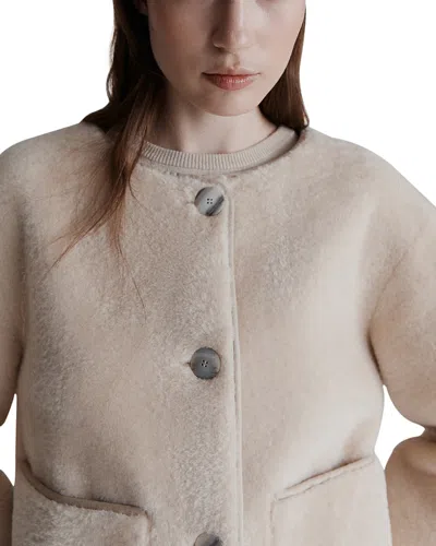 Marella Cecil Faux Fur Jacket In Neutral