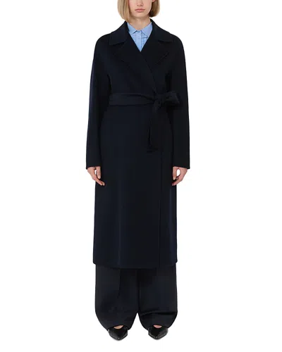 Max Mara Studio Cles Single-breasted Wool Coat In Blue