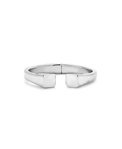 Unode50 Rigid Sterling Plated Smooth Finish And Square Shape Bracelet In Metallic