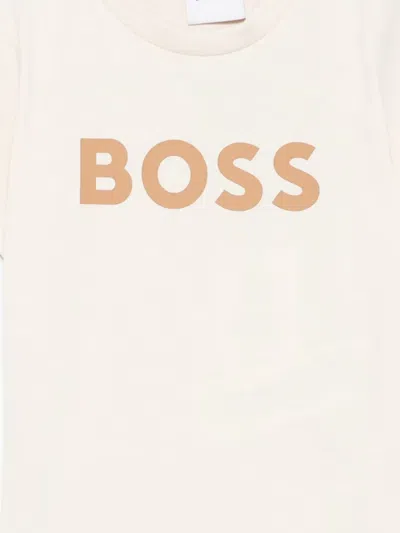 Hugo Boss Logo-print T-shirt In Neutral