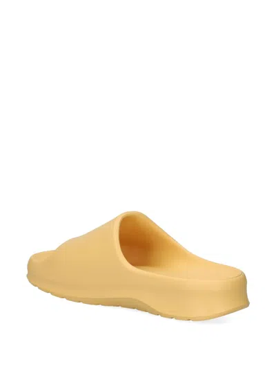 Lacoste Serve Logo-strap Slides In Yellow