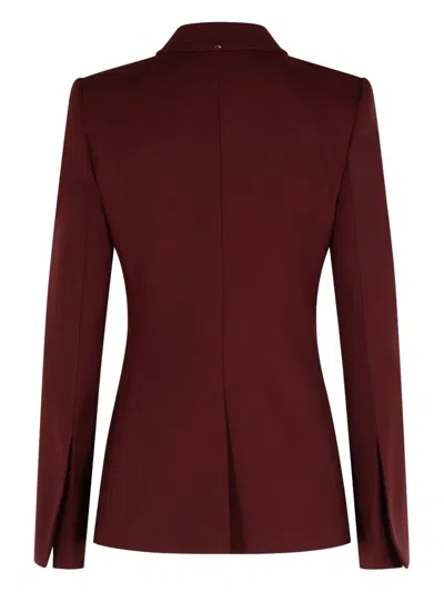 Sportmax Structured Double-breasted Jacket Back Vent In Burgundy