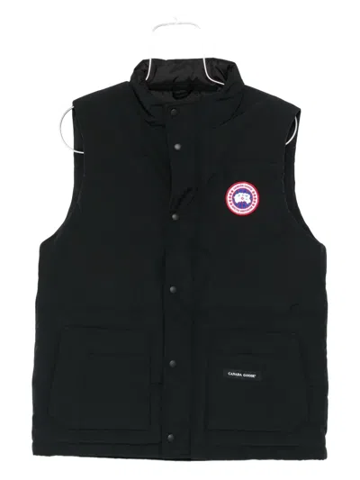 Canada Goose Charcoal Polyester Blend Freestyle Sleeveless Down Jacket In Black
