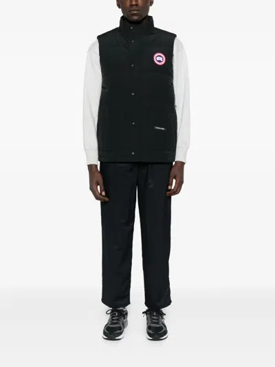 Canada Goose Charcoal Polyester Blend Freestyle Sleeveless Down Jacket In Black