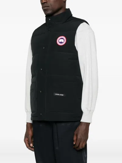 Canada Goose Charcoal Polyester Blend Freestyle Sleeveless Down Jacket In Black