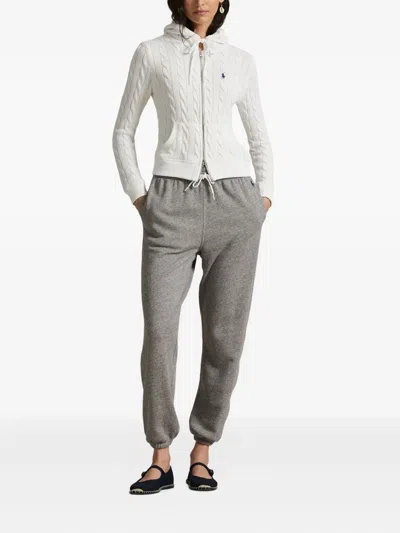 Polo Ralph Lauren Logo-embroidered Cotton-blend Sweatpants In Gray