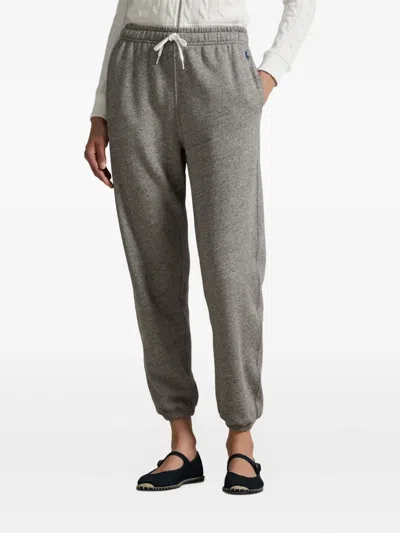 Polo Ralph Lauren Logo-embroidered Cotton-blend Sweatpants In Gray