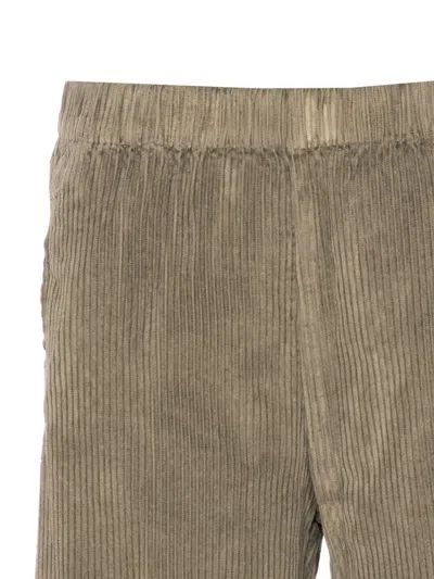 True Avenue Elasticated-waist Corduroy Trousers In Green