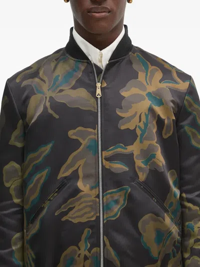 Paul Smith Bohemia Patterned Bomber Jacket In Black