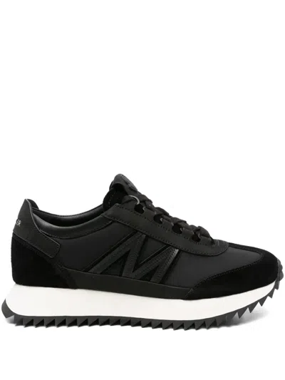 Moncler Pacey2 Suede And Nubuck Low-top Sneakers In Black