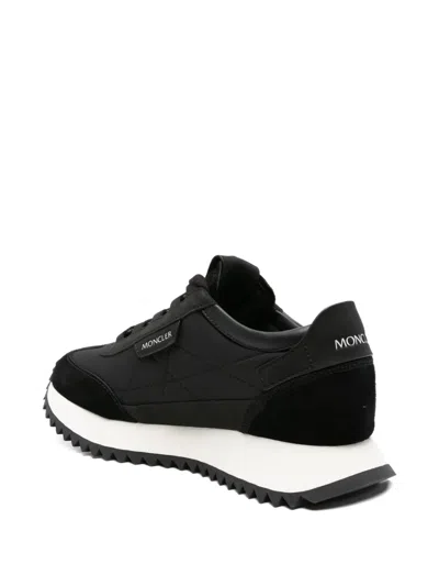 Moncler Pacey2 Suede And Nubuck Low-top Sneakers In Black