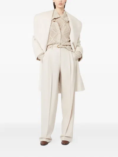 Max Mara Studio Entrata Trouser Beige In Multi