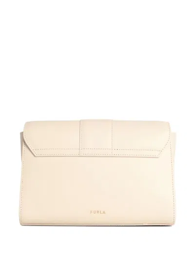 Furla Urban S Cream Leather Crossbody Bag In White
