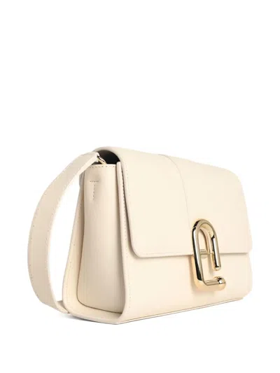 Furla Urban S Cream Leather Crossbody Bag In White