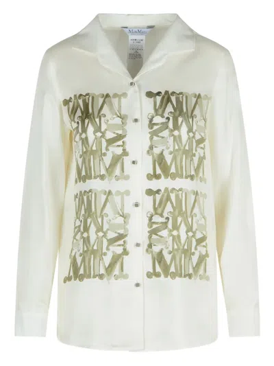 Max Mara Nabil Silk Twill Shirt In Gray